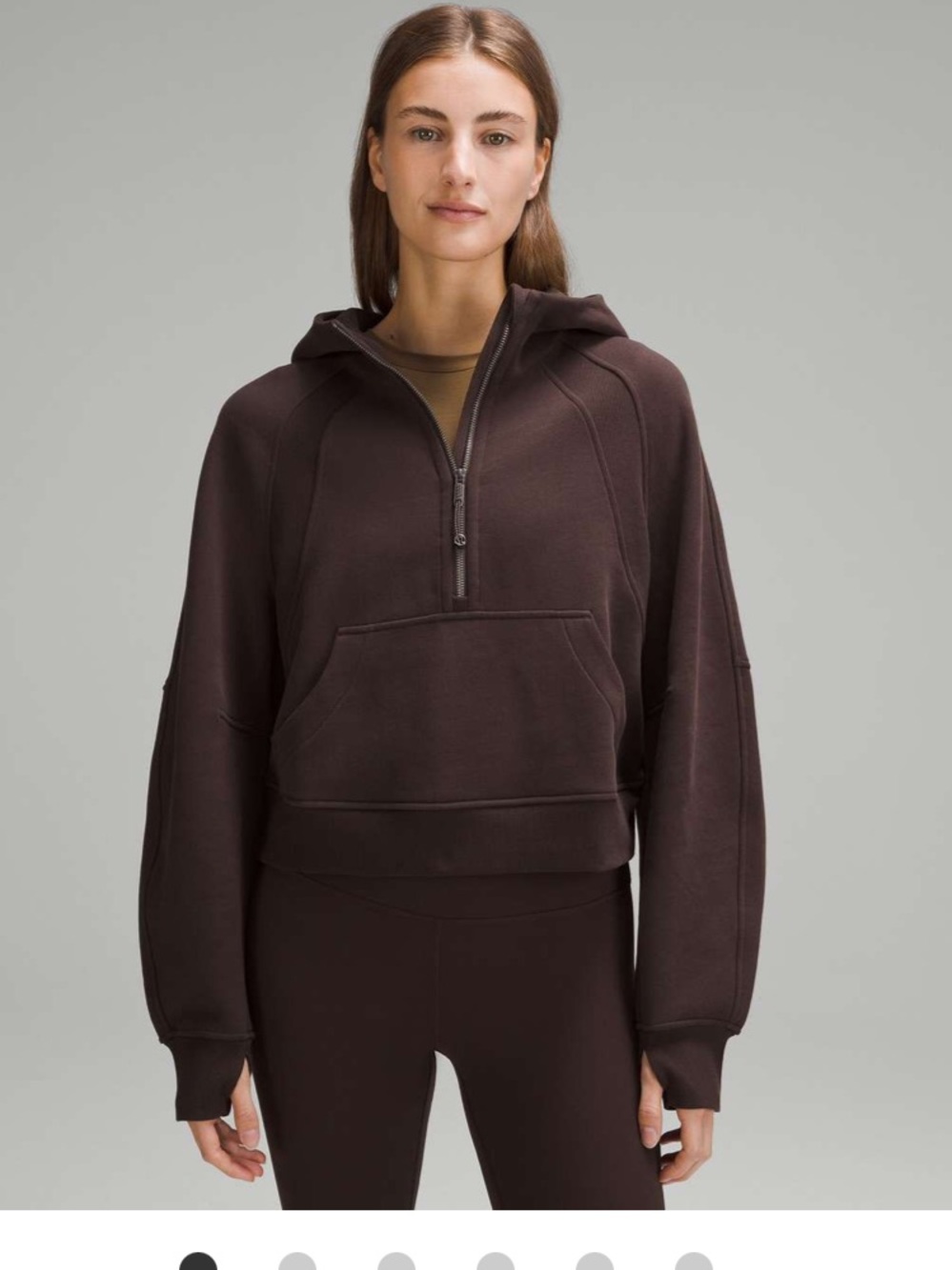 lululemon athletica retired  color Espresso Brown Half-Zip Scuba Hoodie XS/S
